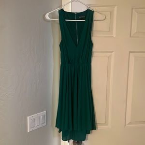 Green dress with open back